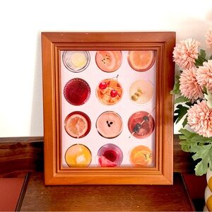 Cocktail Bar Cart Liquor Alcohol Drinks Canvas Art Print Wood Framed Wall Art